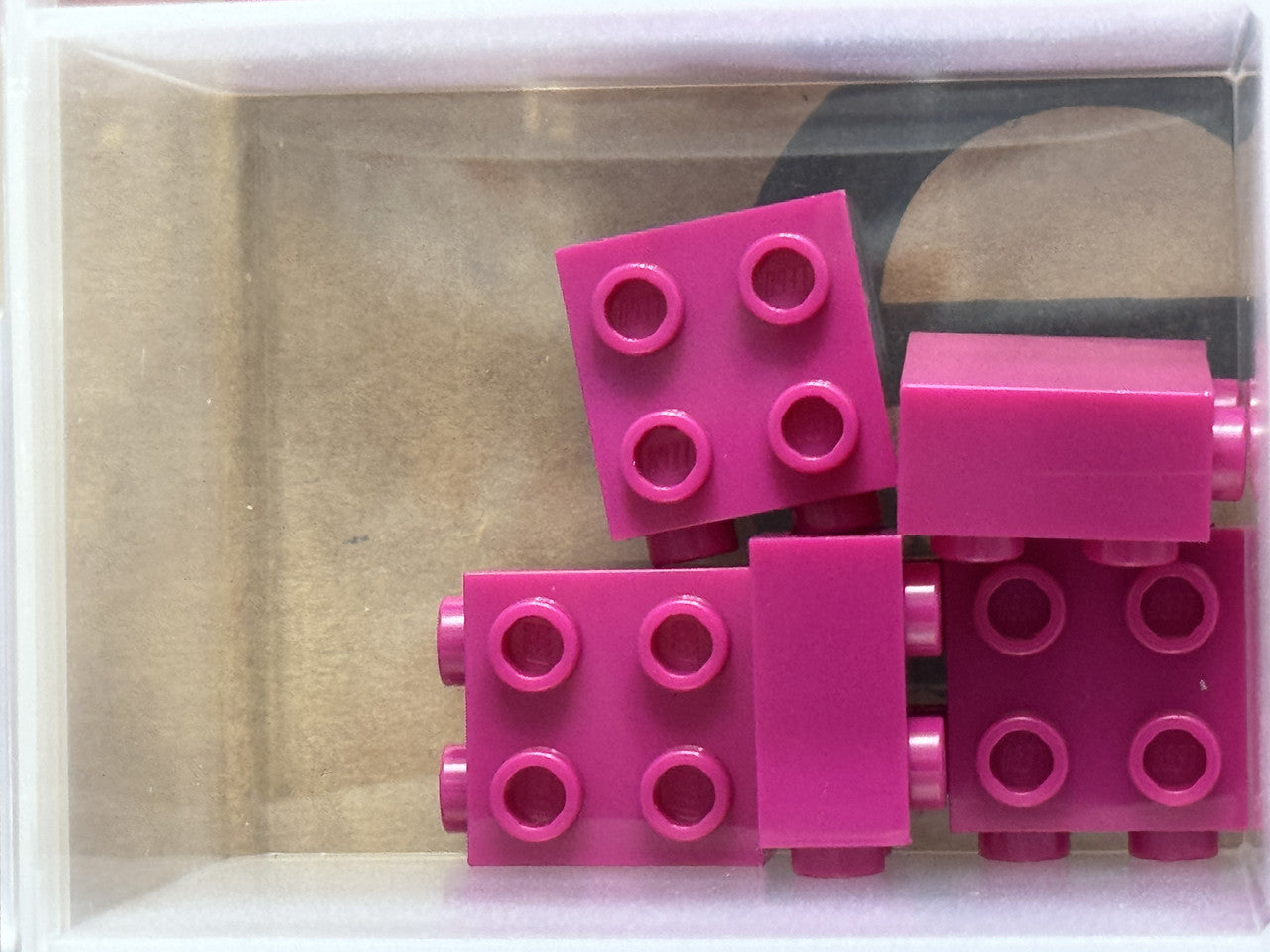 LEGO Parts - Magenta Brick 1 x 2 x 1 2/3 with Studs on Side - No 22885 - QTY 5