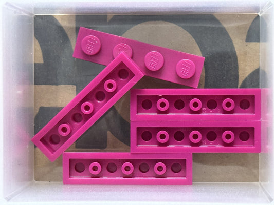 LEGO Parts - Magenta Plate 1 x 4 - No 3710 - QTY 5