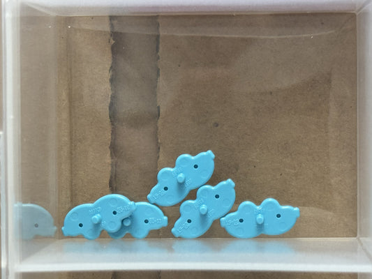 LEGO Parts - Medium Azure Minifigure Glasses, Angled Hearts - No 65468f - QTY 5
