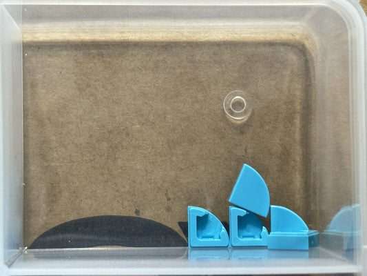 LEGO Parts - Medium Azure Tile, Round 1 x 1 Quarter - No 25269 - QTY 5