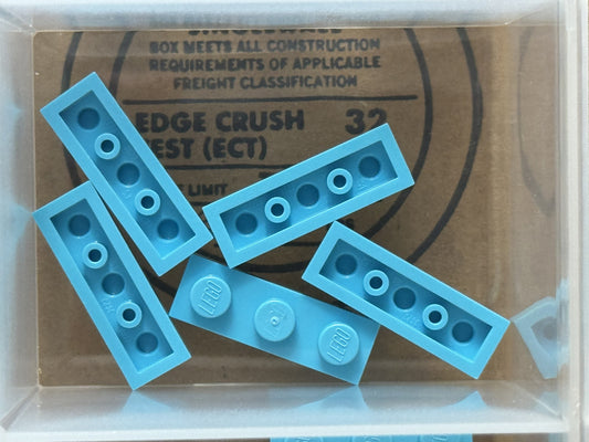 LEGO Parts - Medium Azure Plate 1 x 3 - No 3623 - QTY 5