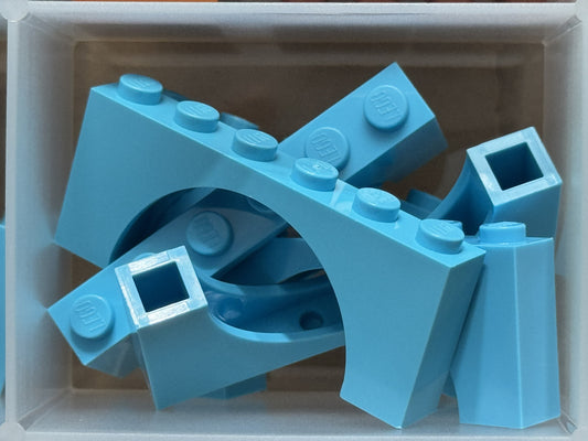LEGO Parts - Medium Azure Arch 1 x 6 x 2 - No 15254 - QTY 5