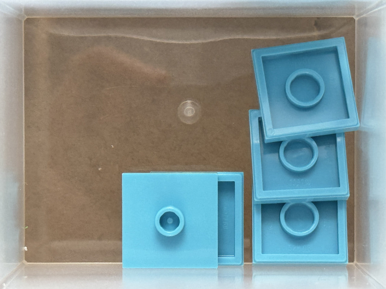 LEGO Parts - Medium Azure Plate 2 x 2 1 Stud Center (Jumper) - No 87580 - QTY 5