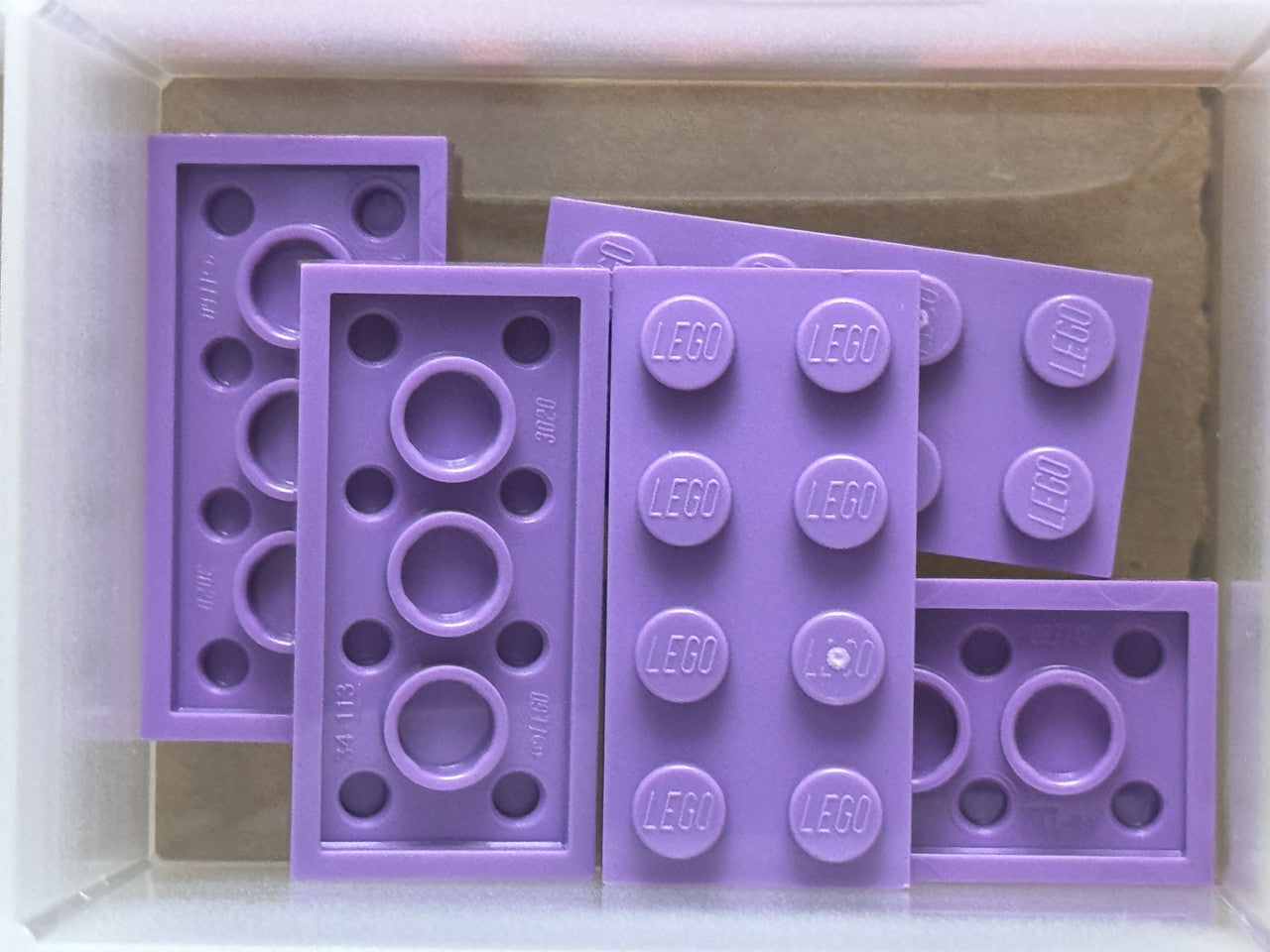 LEGO Parts - Medium Lavender Plate 2 x 4 - No 3020 - QTY 5