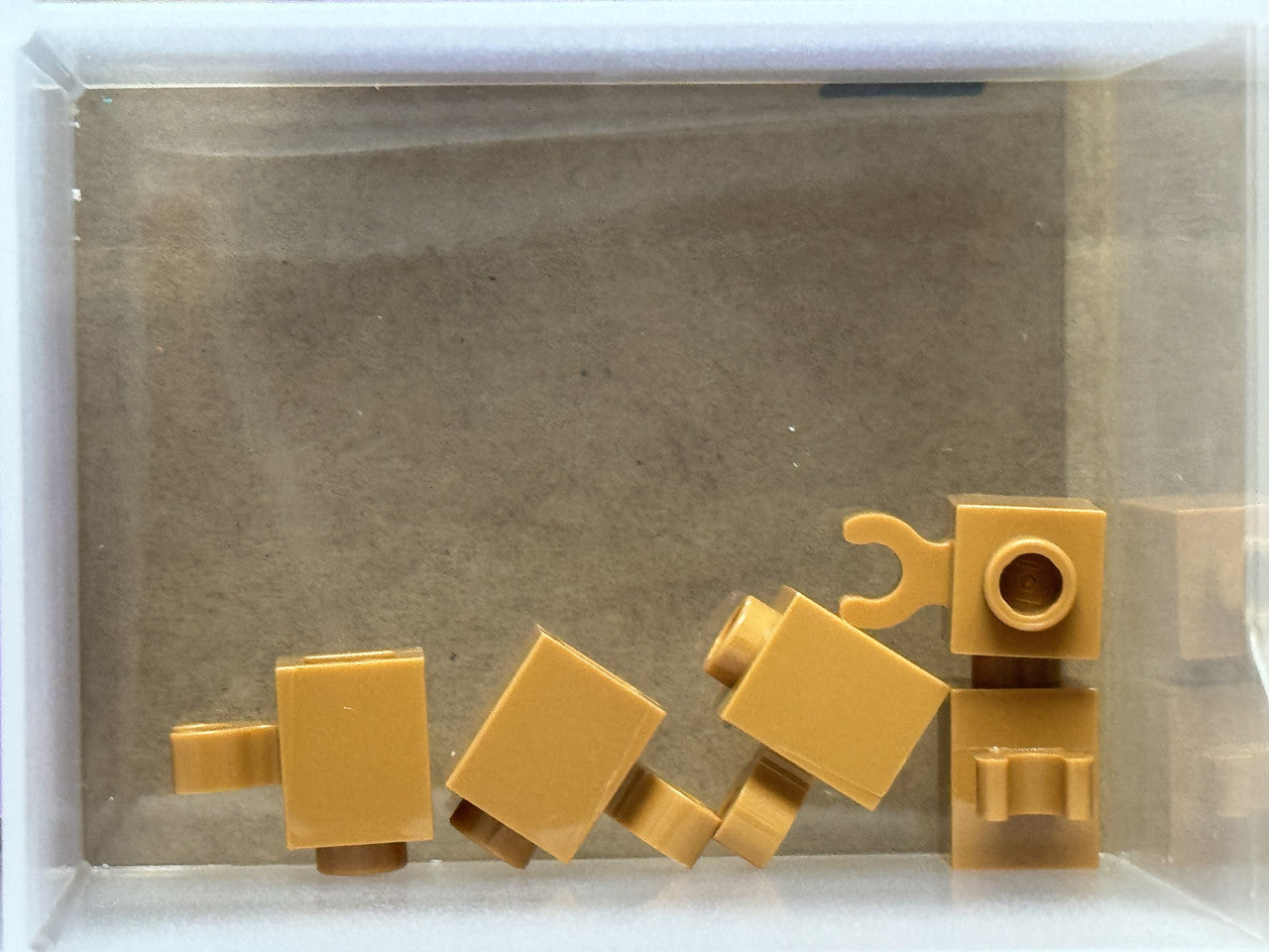LEGO Parts - Medium Nougat Brick 1 x 1 with Open O Clip - No 60475b - QTY 5