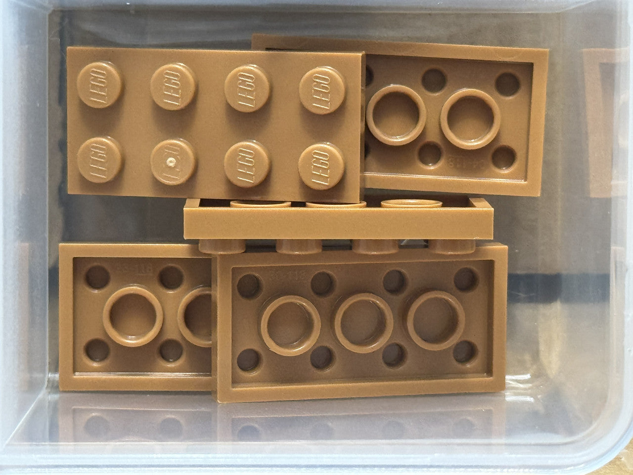 LEGO Parts - Medium Nougat Plate 2 x 4 - No 3020 - QTY 5