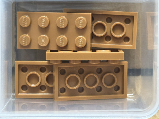 LEGO Parts - Medium Nougat Plate 2 x 4 - No 3020 - QTY 5