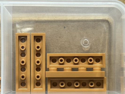 LEGO Parts - Medium Nougat Plate 1 x 4 - No 3710 - QTY 5