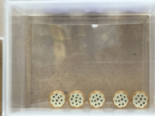 LEGO Parts - Medium Nougat Tile, Round 1 x 1 Cookie - No 98138pb014 - QTY 5