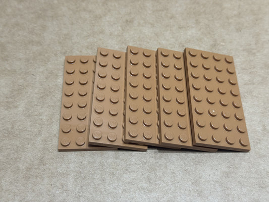 LEGO Parts - Medium Nougat Plate 4 x 8 - No 3035 - QTY 5