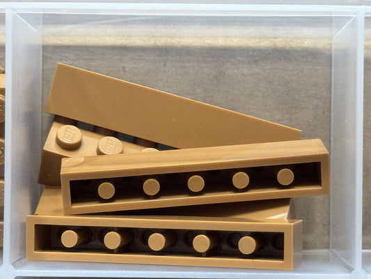 LEGO Parts - Medium Nougat Brick 1 x 6 - No 3009 - QTY 5