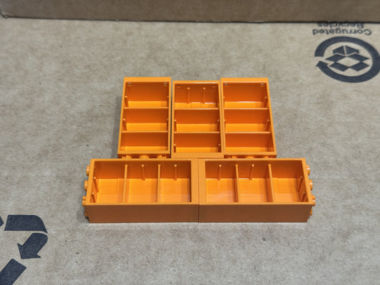 LEGO Parts - Orange Container, Cupboard Refrigerator 2 x 3 x 5 - No 2656 - QTY 5