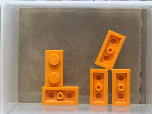 LEGO Parts - Orange Plate 1 x 2 - No 3023 - QTY 5