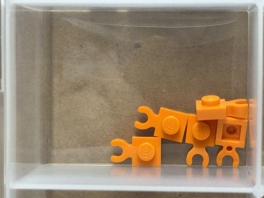 LEGO Parts - Orange Plate 1 x 1 with Open O Clip Thick - No 4085d - QTY 5