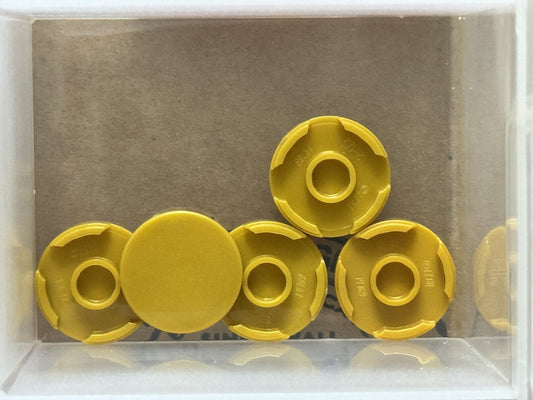 LEGO Parts - Pearl Gold Tile, Round 2 x 2 - No 14769 - QTY 5