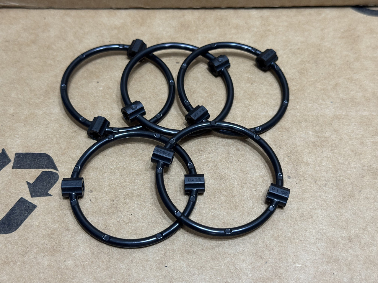 LEGO Parts - Black Ring 7 x 7 with Axle Connectors 1L - No 79851 - QTY 5