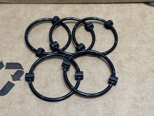 LEGO Parts - Black Ring 7 x 7 with Axle Connectors 1L - No 79851 - QTY 5