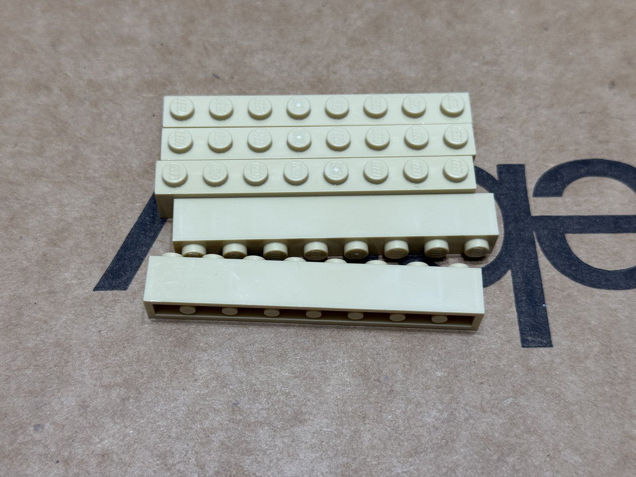 LEGO Parts - Tan Brick 1 x 8 - No 3008 - QTY 5