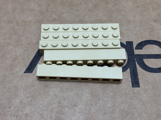 LEGO Parts - Tan Brick 1 x 8 - No 3008 - QTY 5