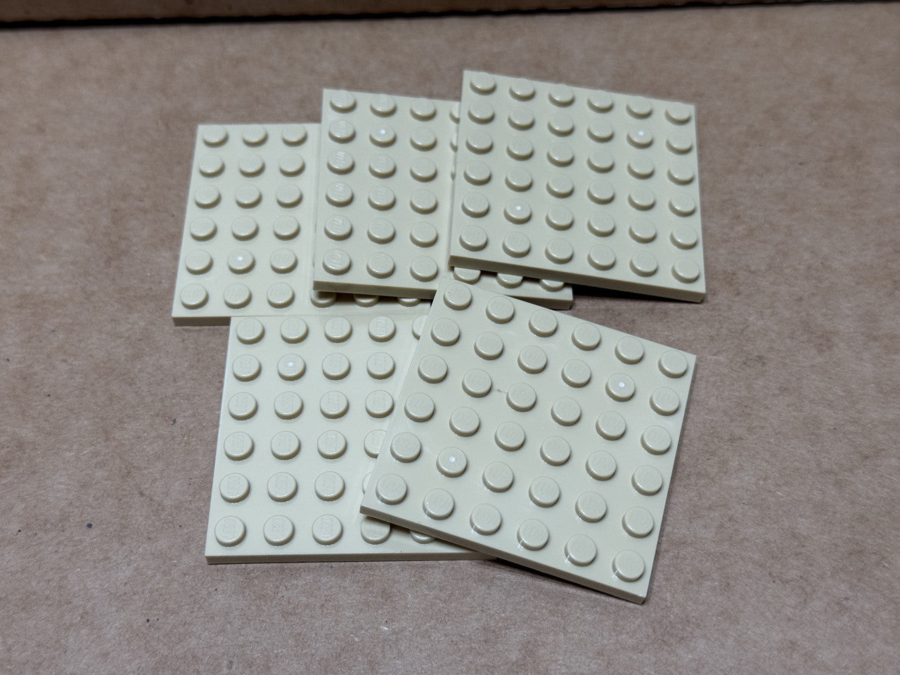 LEGO Parts - Tan Plate 6 x 6 - No 3958 - QTY 5