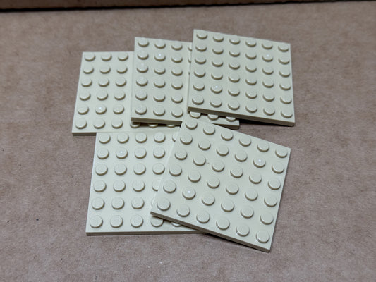 LEGO Parts - Tan Plate 6 x 6 - No 3958 - QTY 5