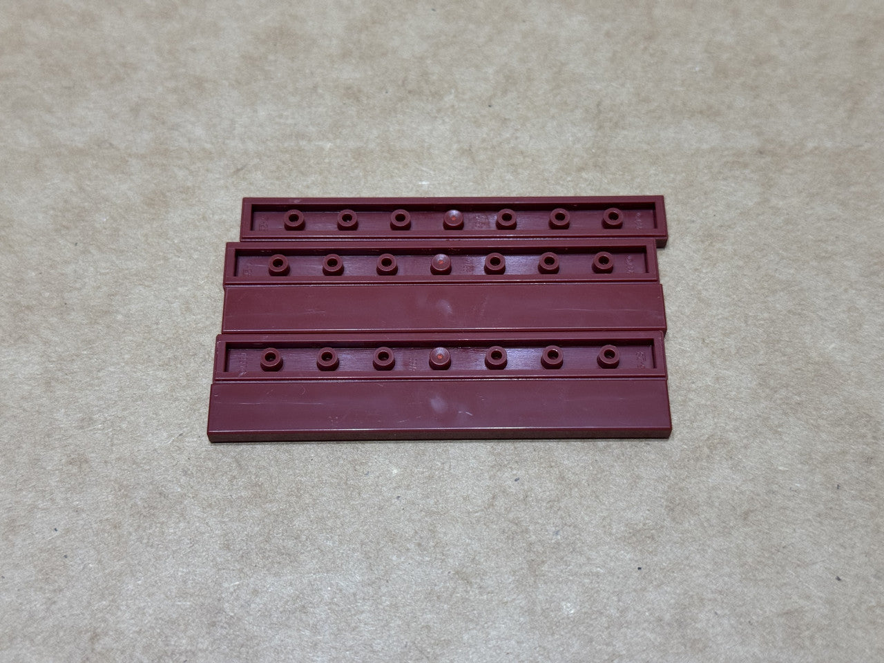 LEGO Parts - Dark Red Tile 1 x 8 - No 4162 - QTY 5