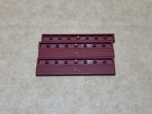 LEGO Parts - Dark Red Tile 1 x 8 - No 4162 - QTY 5