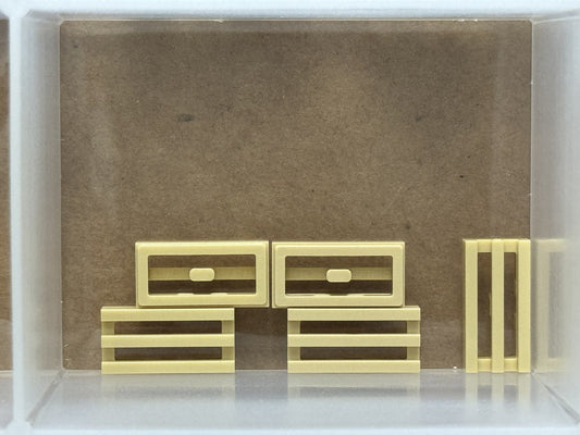 LEGO Parts - Tan Tile, Modified 1 x 2 Grille - No 2412b - QTY 5