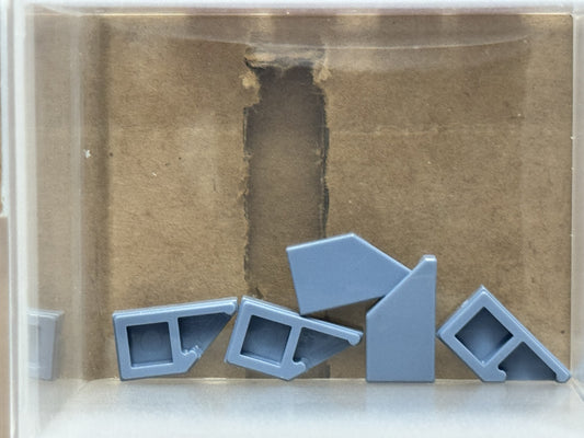 LEGO Parts - Sand Blue Tile, Modified 1 x 2 Wedge Left - No 5091 - QTY 5