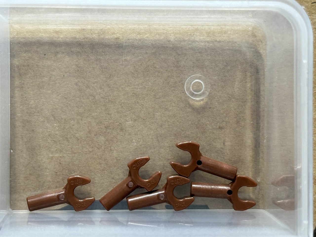 LEGO Parts - Reddish Brown Bar 1L Clip Mechanical Claw - No 48729b - QTY 5