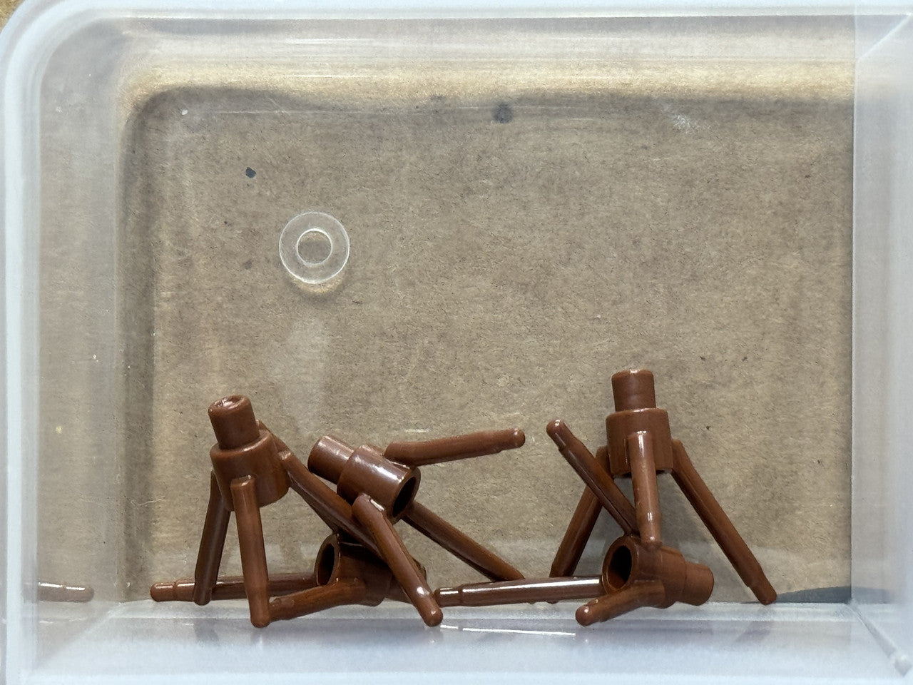 LEGO Parts - Reddish Brown Plant Flower Holder, Bar 3 Stems - No 24855 - QTY 5