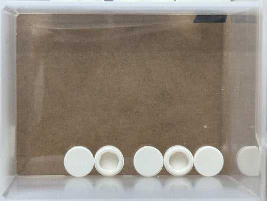 LEGO Parts - White Tile, Round 1 x 1 - No 98138 - QTY 5