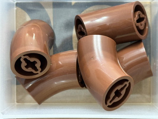 LEGO Parts - Reddish Brown Brick, Round 2 x 2 D. 45 Elbow - No 5489 - QTY 5