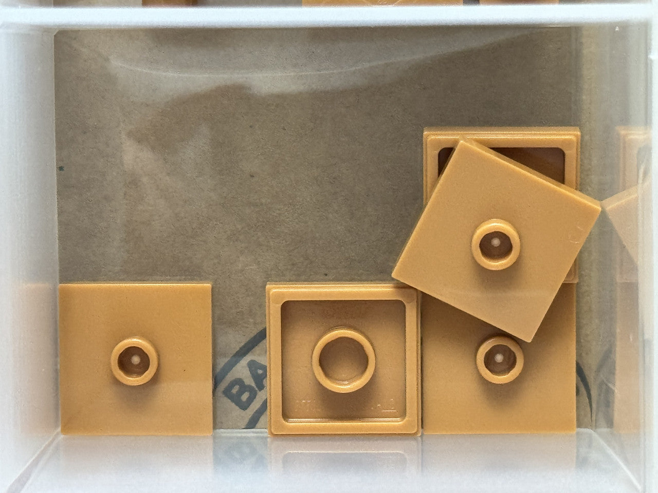 LEGO Parts - Medium Nougat Plate 2 x 2 1 Stud in Center - No 87580 - QTY 5