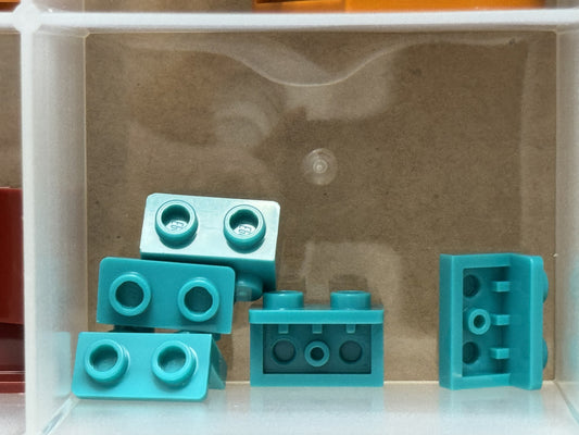 LEGO Parts - Dark Turquoise Bracket 1 x 2 - 1 x 2 - No 99781 - QTY 5