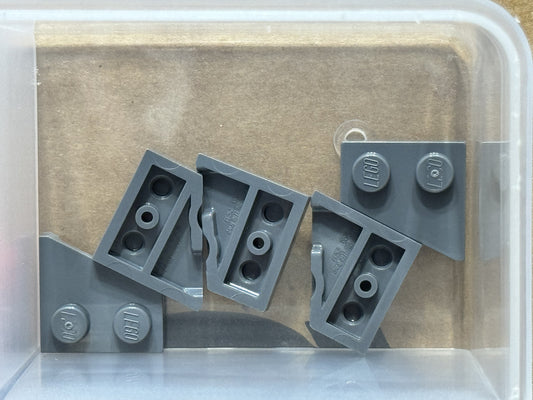 LEGO Parts - Dark Bluish Gray Wedge, Plate 2 x 2 Left - No 24299 - QTY 5