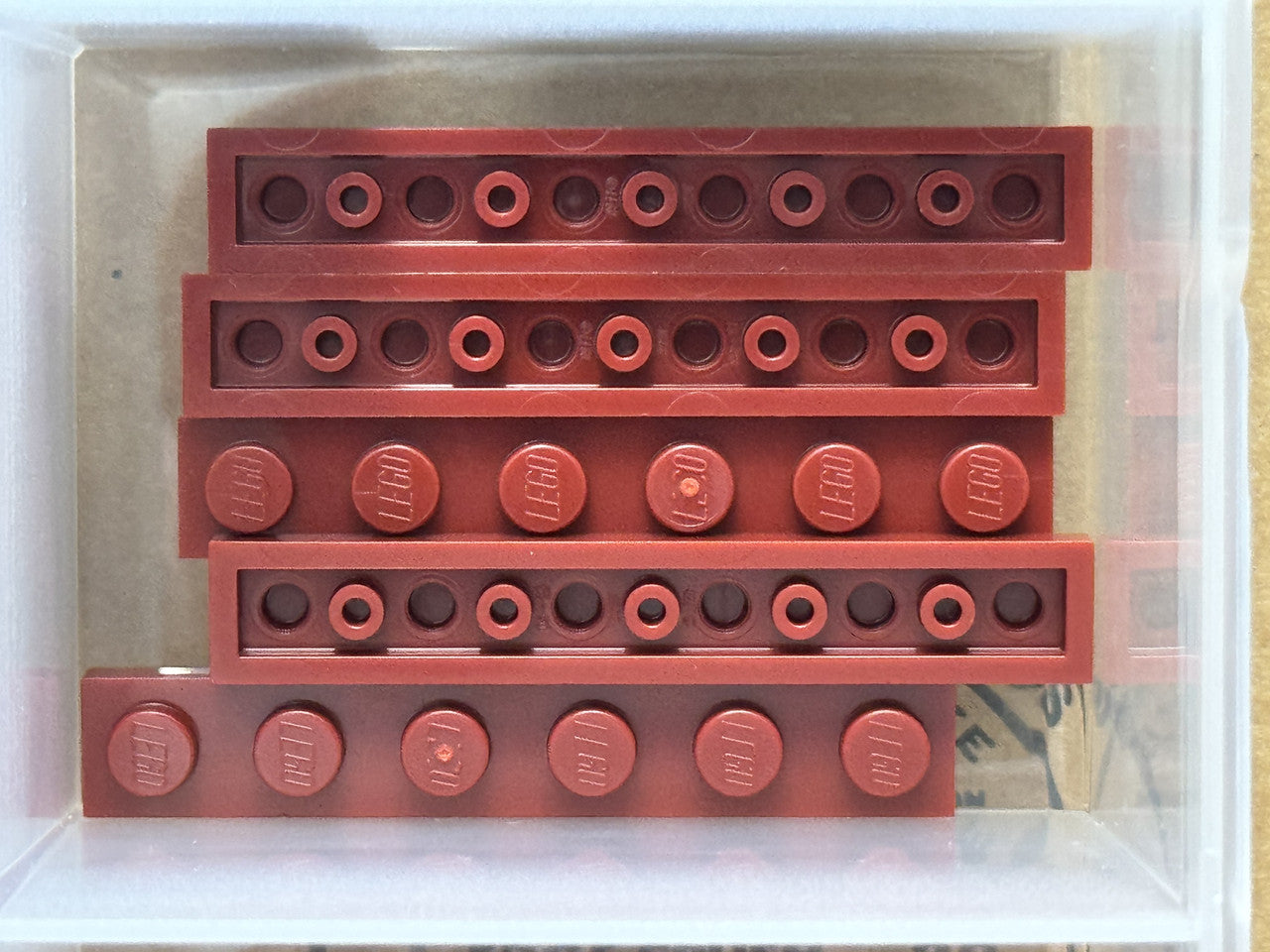 LEGO Parts - Dark Red Plate 1 x 6 - No 3666 - QTY 5