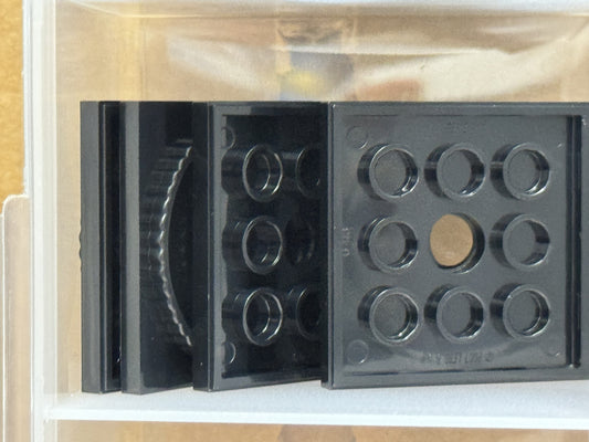 LEGO Parts - Black Turntable 4 x 4 Square Base, Locking - No 61485 - QTY 5