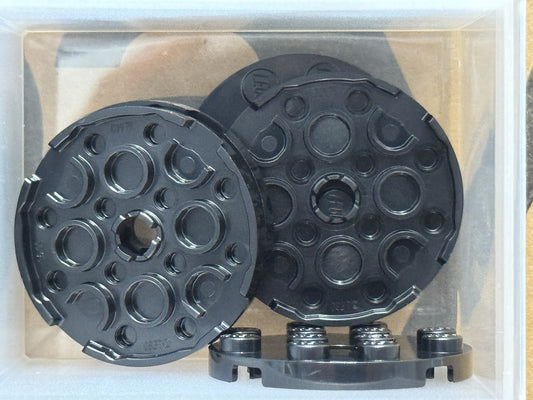 LEGO Parts - Black Plate, Round 4 x 4 with Hole - No 60474 - QTY 5