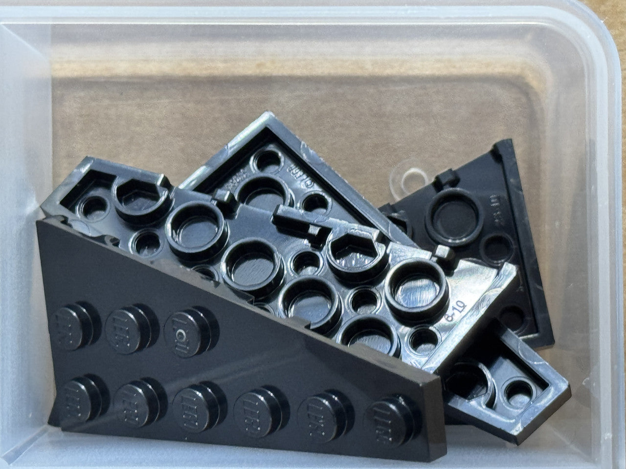 LEGO Parts - Black Wedge, Plate 6 x 3 Left - No 54384 - QTY 5
