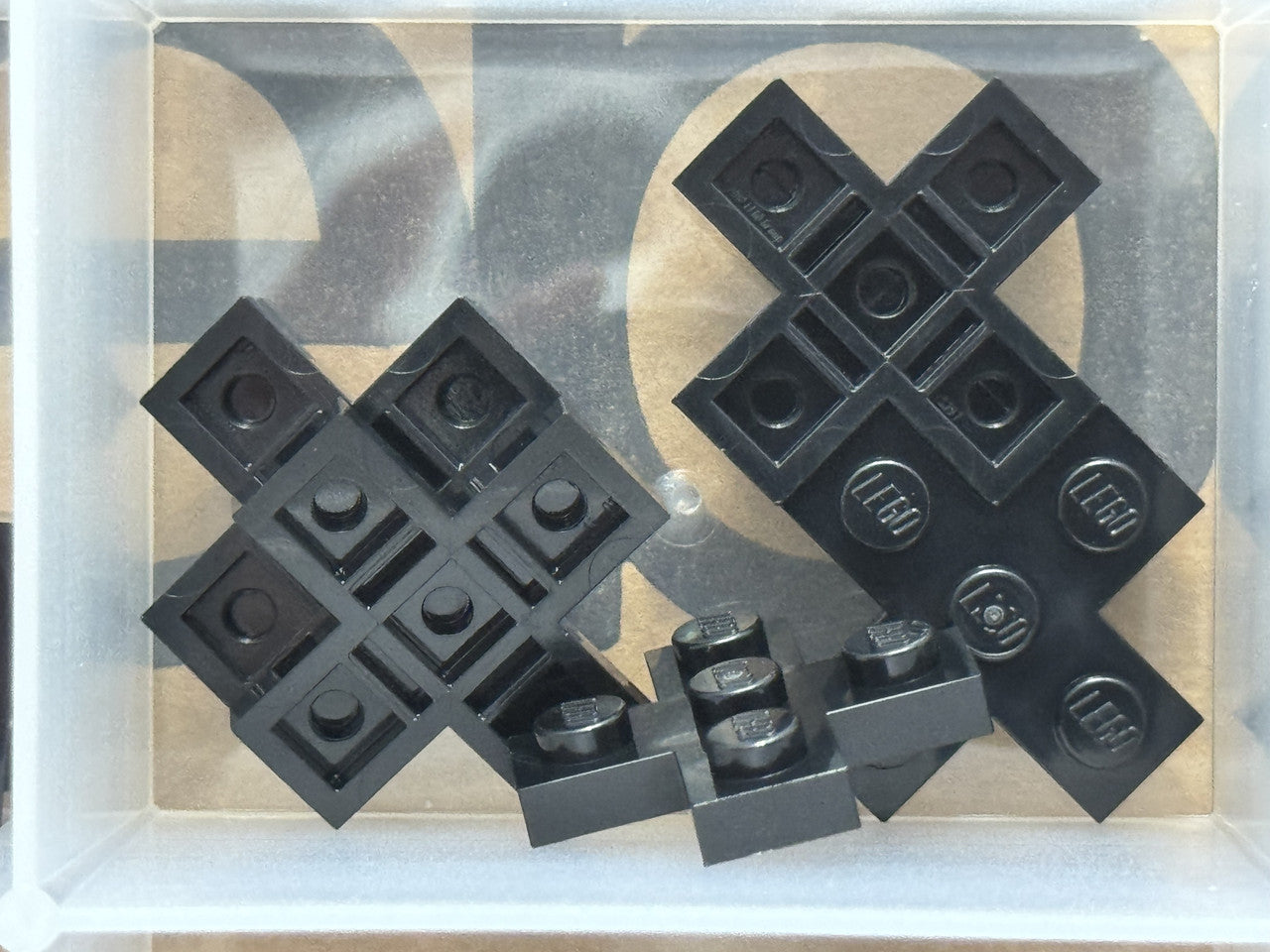 LEGO Parts - Black Plate, Modified 3 x 3 Cross - No 15397 - QTY 5