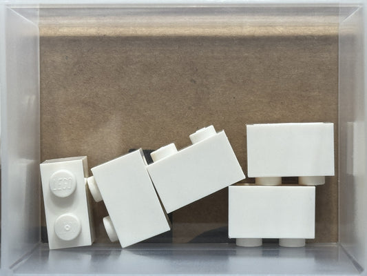 LEGO Parts - White Brick 1 x 2 - No 3004 - QTY 5