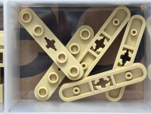 LEGO Parts - Tan Technic, Plate 1 x 5 with Smooth Ends - No 32124 - QTY 5