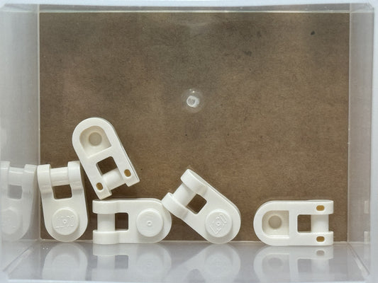 LEGO Parts - White Plate, Round 1 x 1 with Bar Handle - No 26047 - QTY 5
