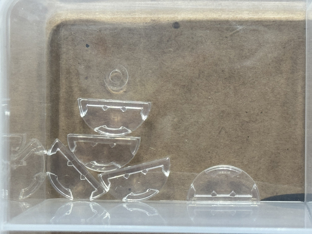 LEGO Parts - Trans-Clear Tile, Round 1 x 2 Half - No 1748 - QTY 5