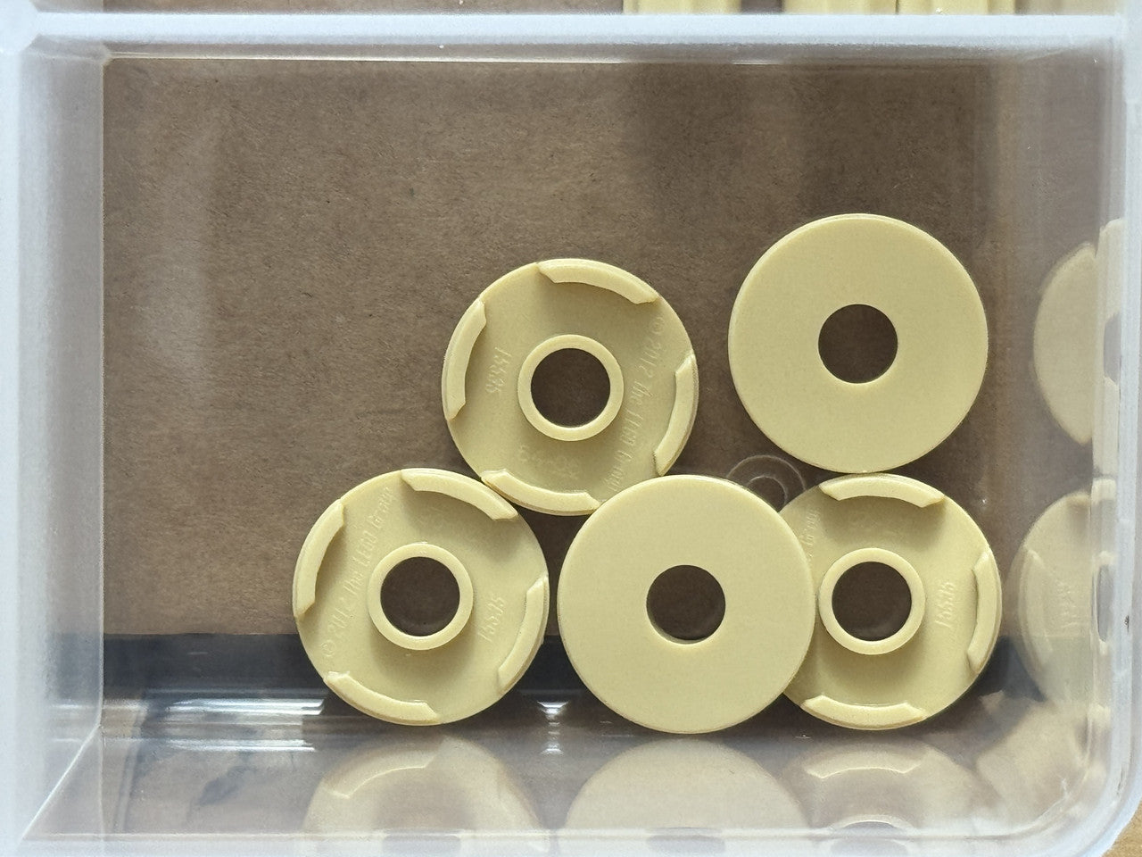 LEGO Parts - Tan Tile, Round 2 x 2 with Hole - No 15535 - QTY 5