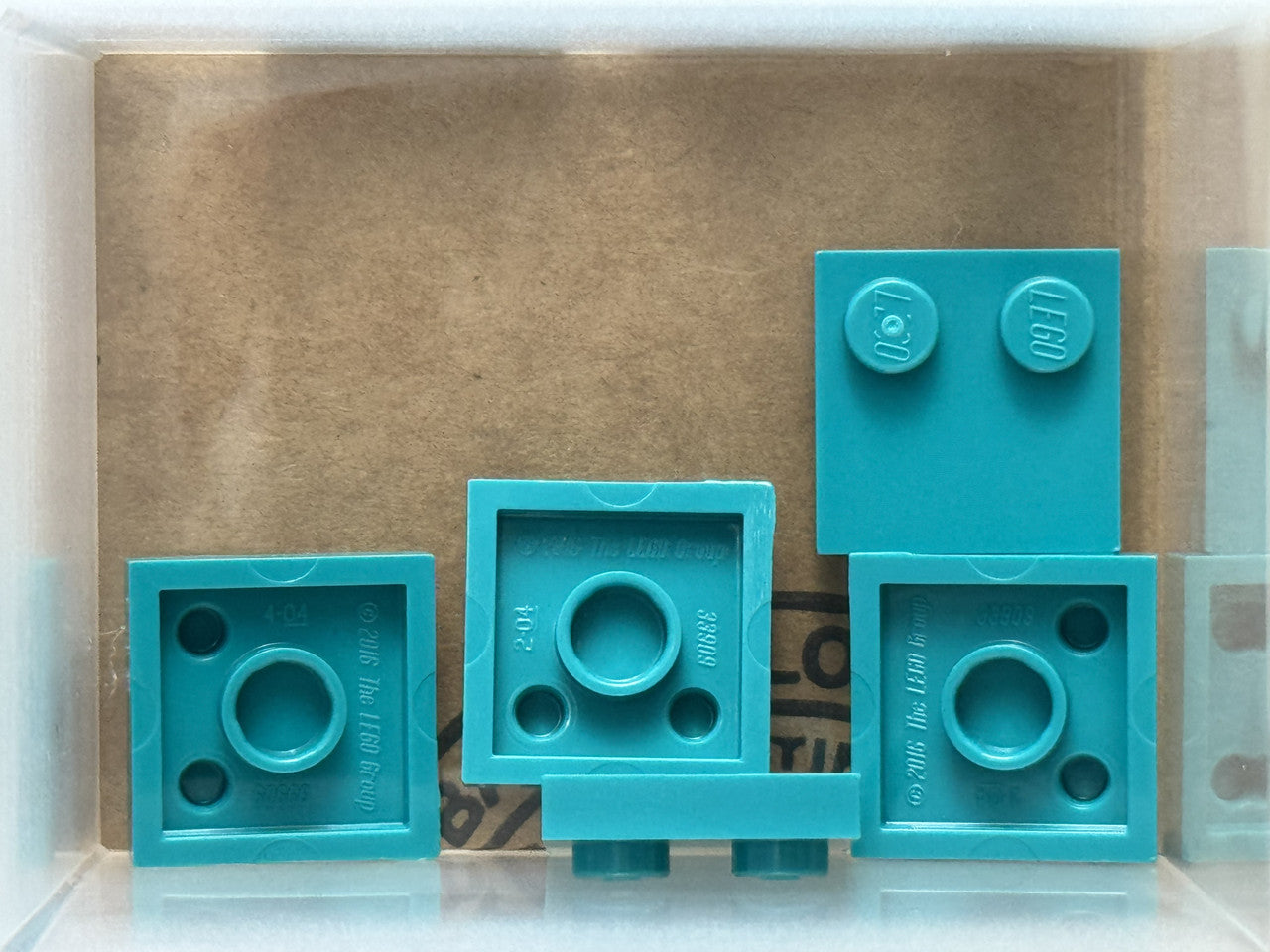 LEGO Parts - Dark Turquoise Tile 2 x 2 with Studs on Edge - No 33909 - QTY 5