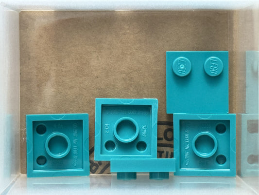 LEGO Parts - Dark Turquoise Tile 2 x 2 with Studs on Edge - No 33909 - QTY 5