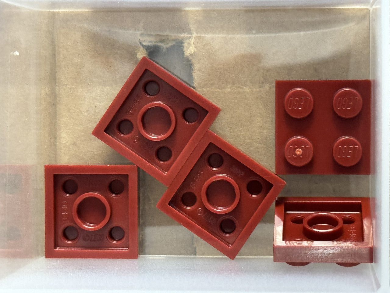 LEGO Parts - Dark Red Plate 2 x 2 - No 3022 - QTY 5