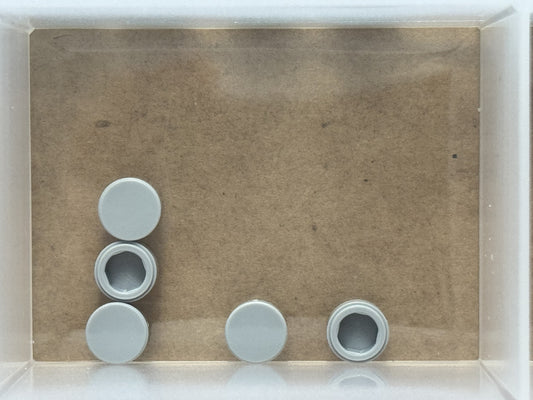 LEGO Parts - Light Bluish Gray Tile, Round 1 x 1 - No 98138 - QTY 5